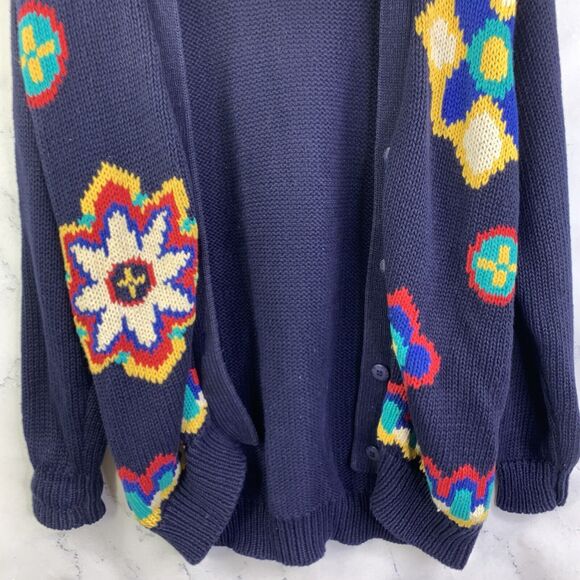 Vintage 90s Grandma Sweater Cardigan Women's sz S Small Knit Retro Cottagecore - Picture 7 of 16